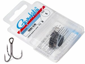 Крючки-тройники Gamakatsu 13NS TREBLE HOOKS BLACK разм. 06 10шт., фото 1