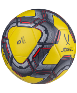 Мяч футбольный Jögel Grand №5, желтый/серый/красный, фото 2