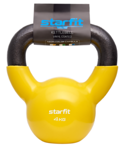 Гиря виниловая Starfit DB-401, 4 кг, желтый, фото 4
