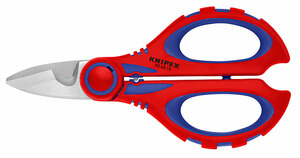 Ножницы электрика универсальные, обжим: 6 мм², микронасечки, 160 мм, нерж, 2-комп ручки, SB KNIPEX KN-950510SB, фото 1