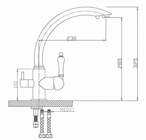 Смеситель для кухни ZORG Sanitary (ZR 314 YF-33) Хром, фото 2