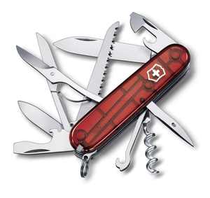 Нож Victorinox Huntsman, 91 мм, 15 функций, полупрозрачный красный, фото 1