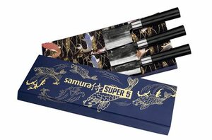 Набор из 3 кухонных ножей Samura Super 5, VG-10 5 слоев, микарта, фото 3