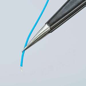 Пинцет универсальный Knipex ESD, нерж, 110 мм, гладкие прямые игловидные губки, фото 6