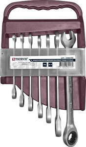 Thorvik CRWS7PR Набор ключей гаечных комбинированных трещоточных на держателе, 8-19 мм, 7 предметов, фото 1