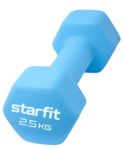 Гантель неопреновая Starfit DB-201 2,5 кг, синий пастель, фото 1