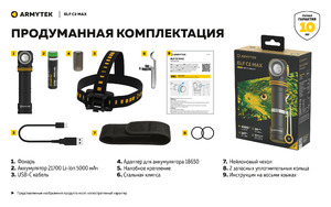 Мультифонарь светодиодный Armytek Elf C2 Max, 4300 лм, теплый свет, аккумулятор, фото 5