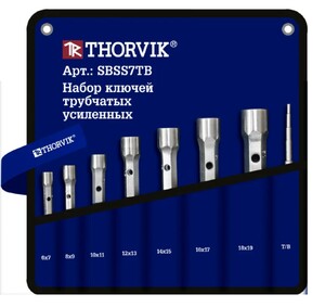 Набор ключей трубчатых усиленных в сумке, 6-19 мм, 7 предметов Thorvik SBSS7TB, фото 1