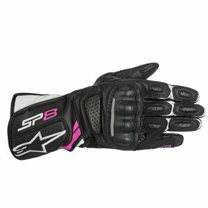 Мотоперчатки кожаные STELLA SP-8 v2 ALPINESTARS (черно-бело-розовый, 1239, XL)