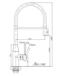 Смеситель для кухни SEAMAN Visconti (SSL-7671-GL) Сталь Оружейная Светлая, фото 2