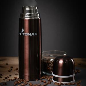 Термос TONAR коричневый  750ML (2 крышки-кружки) (HS.TM-034), фото 1