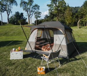 Палатка Naturehike Cape 5.2, 4-местная, быстросборная, серо-коричневая CNK2450WS037-LBG, фото 2