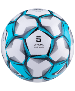 Мяч футбольный Jögel Nueno №5, белый/голубой/черный, фото 4