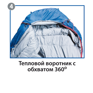 Спальный мешок BTrace Bless L size Правый (Правый,Серый/Синий), фото 5