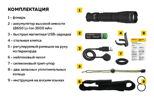 Фонарь тактический Armytek Dobermann Pro Magnet USB, XHP35.2 HI, 1500 лм, 1x18650 (в комплекте), фото 8