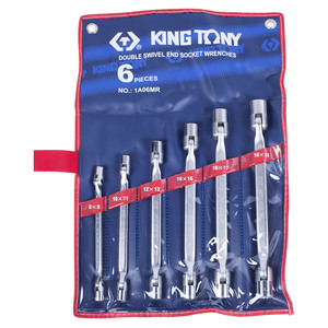Набор торцевых ключей с шарниром, 8-19 мм, 6 предметов KING TONY 1A06MR, фото 1