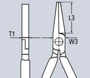 Длинногубцы Knipex захватные для электроники ESD, антистатические, плоские губки, 145 мм, 2-комп ручки, фото 3