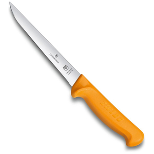 Нож Victorinox обвалочный, лезвие 18 см прямое, жёлтый, фото 1