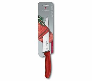 Нож Victorinox разделочный, лезвие 19 см прямое, красный, фото 2