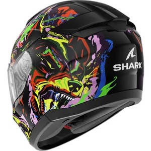 Шлем Shark RIDILL 2 RAGING BEAST Black/Violet/Yellow (XXL), фото 3