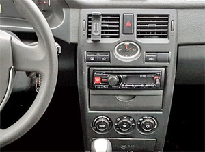 Рамка InCar для UMS LADA Priora 2007-2013, 9" BLACK (тип4), фото 5