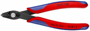 Electronic Super Knips XL Бокорезы прецизионные, чернёные, для кабельных стяжек, 140 мм, 2-комп ручки KNIPEX KN-7861140, фото 1