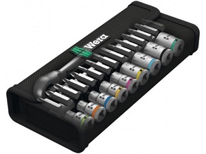 набор с трещоткой, реверс, 1/4", 28 пр.8100 SA 8  Wera Zyklop Metal Switch  WE-004018, фото 1