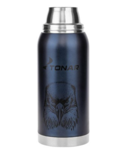 Термос (HS.TM-054-BE) 1000ML Орёл синий (2 крышки-кружки) TONAR, фото 3