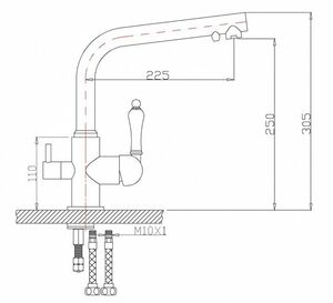 Смеситель для кухни ZORG Sanitary (ZR 313 YF-33 BLACK) Черный, фото 2