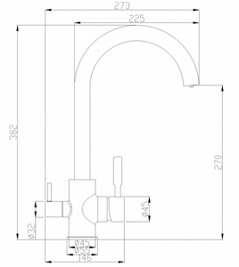 Смеситель для кухни ZORG Steel Hammer (SH 713 BLACK BR) Бронза Металл Черный, фото 2