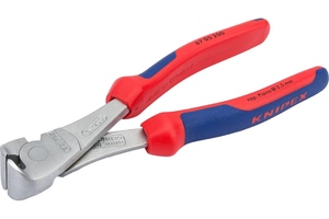 Кусачки торцевые особой мощности, 200 мм, хром, 2-комп ручки KNIPEX KN-6705200, фото 1