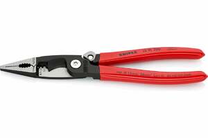 Клещи электромонтажные, KNIPEX 6-в-1, зачистка 0.75 – 1.5 / 2.5 мм², рез Ø 15 мм / 50 мм², 200 мм, защёлка, фосфатированные, обливные ручки, SB, фото 2