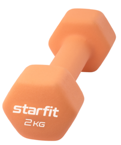 Гантель неопреновая Starfit DB-201 2 кг, оранжевый пастель, фото 1