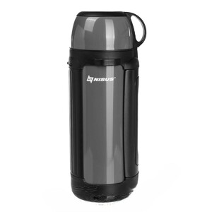 Термос (N-TM-042-G) 1700ML (крышка-кружка с ручк, доп.пл.чашка, скл.ручки, ремень) Nisus, фото 2