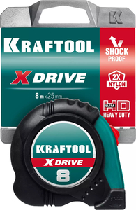 Рулетка KRAFTOOL X-Drive 8м х 25мм 34122-08, фото 12