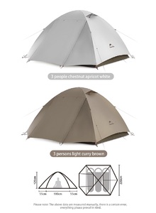 Палатка Naturehike Cloud-Creek (Yun chuan) 3-местная, алюминиевый каркас, серая, серия ВИНИЛ CNK2300ZP024-3CAWVE, фото 5