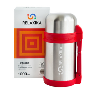 Термос универсальный (для еды и напитков) Relaxika 201 (1 литр), стальной, фото 1