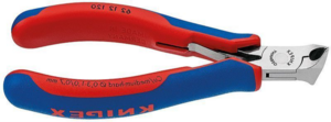 Кусачки торцевые Knipex для электроники, без фаски, губки 15°, 120 мм, 2-комп ручки, фото 2
