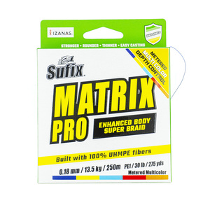 Леска плетеная SUFIX Matrix Pro разноцветная 250 м 0.18 мм 13,5 кг, фото 1