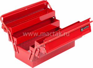 Ящик инструментальный, 5 отсеков, раскладной, красный МАСТАК 510-05420R, фото 2