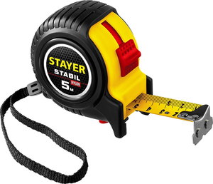Профессиональная рулетка с двухсторонней шкалой STAYER Stabil 5м х 25мм 34131-05-25, фото 1