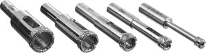 ЗУБР Ø 4-12 мм, Р 60, 5 шт., набор сверл алмазных трубчатых по керамике 29850-H5 Профессионал