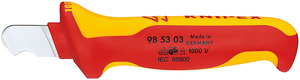 Нож для круглого кабеля VDE, 170 мм, 2-комп диэлектрическая ручка KNIPEX KN-985303, фото 1