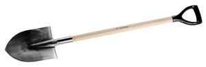 Штыковая лопата ЗУБР Профессионал из нержавеющей стали, деревянный черенок с рукояткой 4-39402