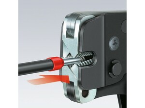 Пресс-клещи KNIPEX для контактных гильз DIN 46228 1+4, обжим: квадрат, торцевые, 1 гнездо, 0.08-10 + 16 мм², 2 х 6 мм², длина 190 мм, фото 3