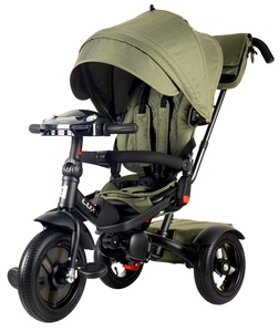 Велосипед коляска трехколесный с ручкой, Tech Team Luxury music хаки 2026