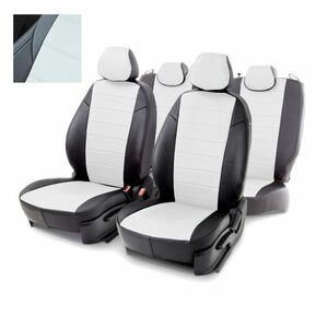 Чехлы из экокожи Seintex для Subaru Forester III (подлокотник без подстаканников) 2008-2012 (белый, 316723), фото 1