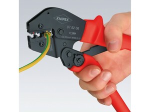 Пресс-клещи KNIPEX 3 гнезда, штекеры открытые неизолированные 4.8/6.3 мм, 0.5-6.0 мм², длина 250 мм, фото 5