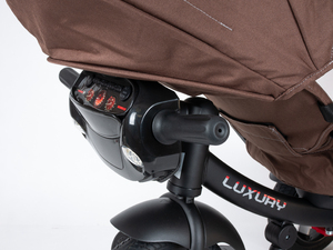 Велосипед коляска трехколесный с ручкой, Tech Team Luxury music коричневый 2026, фото 9