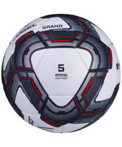 Мяч футбольный Jögel Grand №5, белый/серый/красный, фото 4